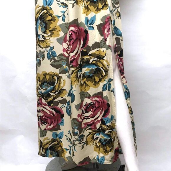 BAND Of GYPSIES Floral Smocked Slit Maxi Dress M S - Picture 7 of 11